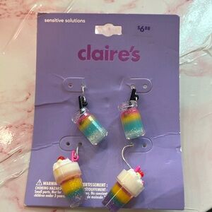 20. Claire’s sensitive solution drink earrings